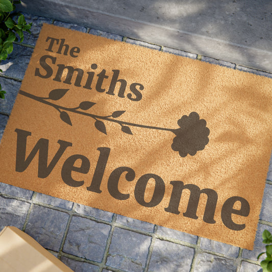 Single Flower Welcome Mat