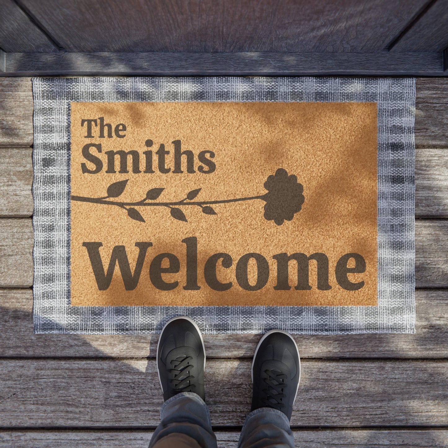 Single Flower Welcome Mat *