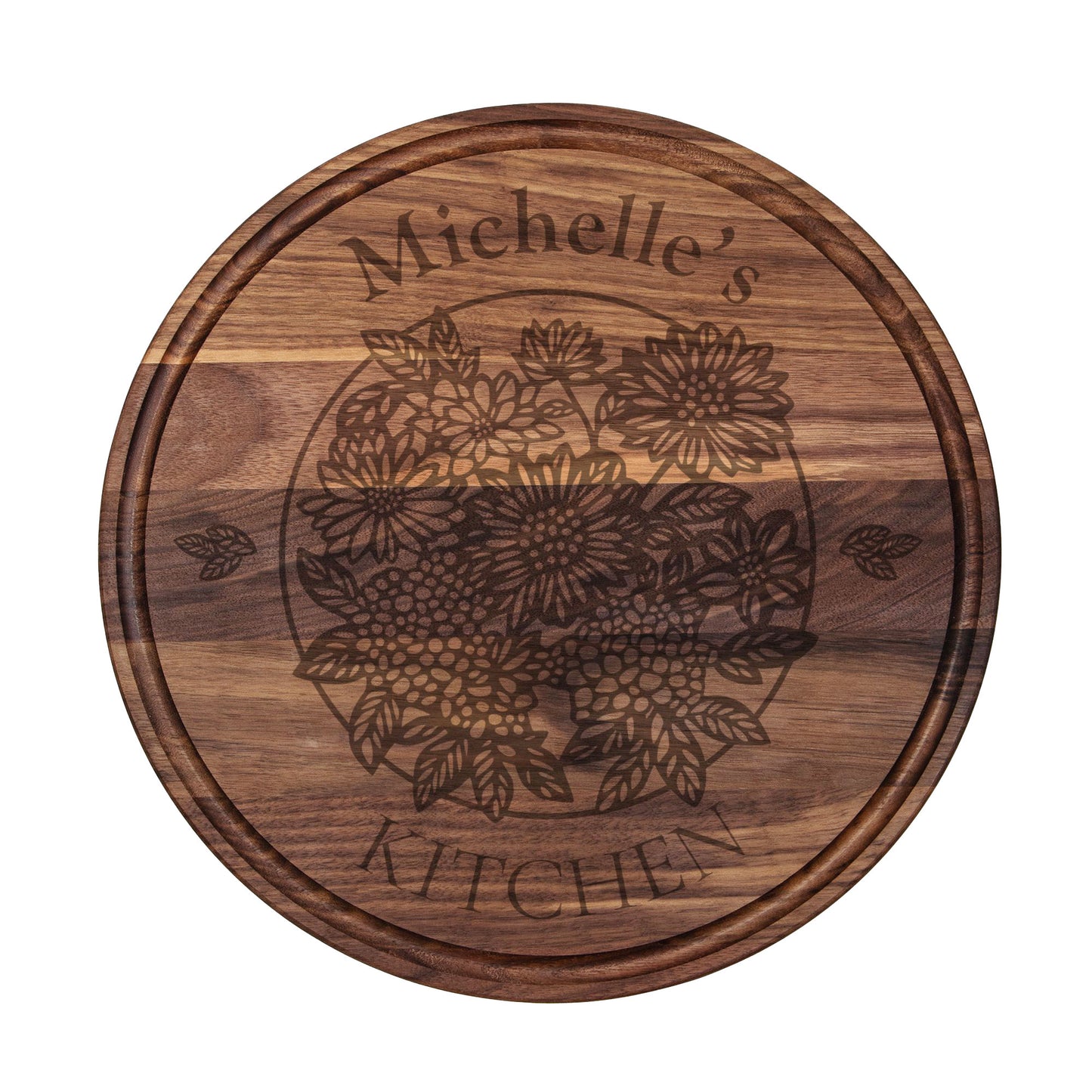 Floral Garden Serving Board with Groove*