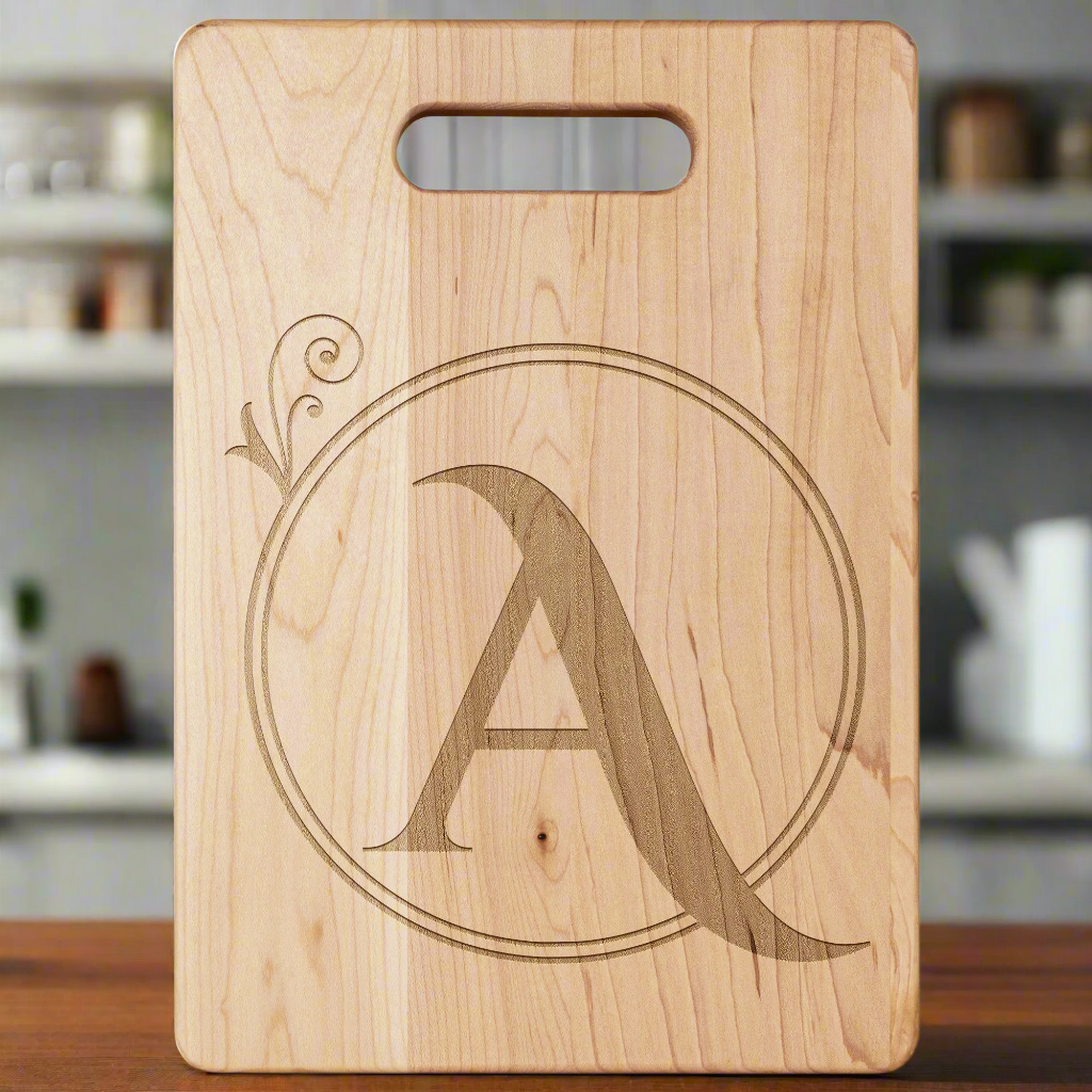 Monogrammed Maple Cutting Board (A)