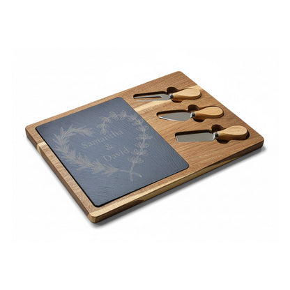 Herbal Heart Personalized Slate Charcuterie Board