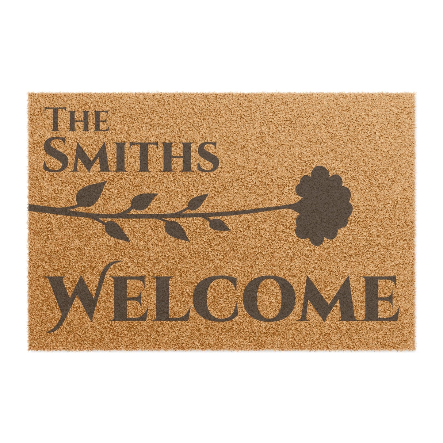 Single Flower Personalized Coir Doormat