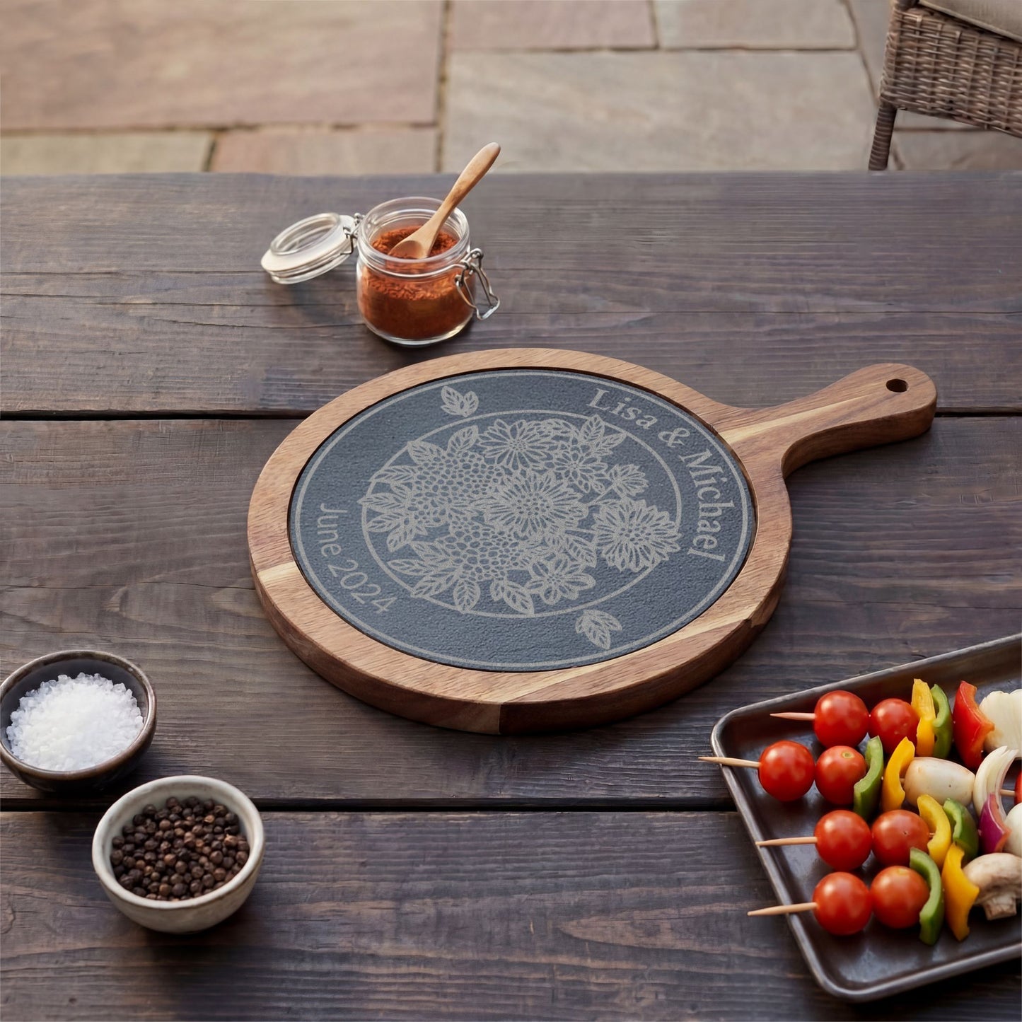 Personalized Garden Circle Charcuterie Board
