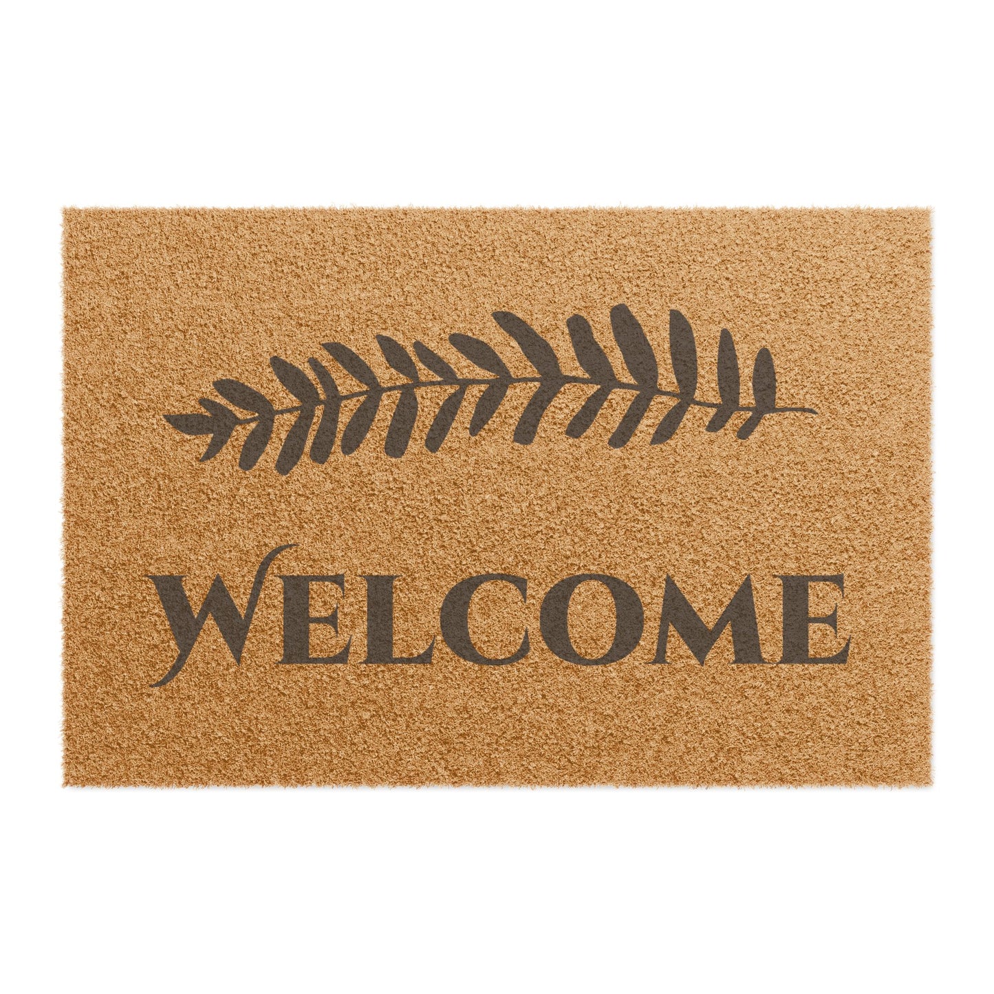 Fern Motif Personalized Coir Doormat