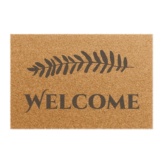 Fern Motif Personalized Coir Doormat