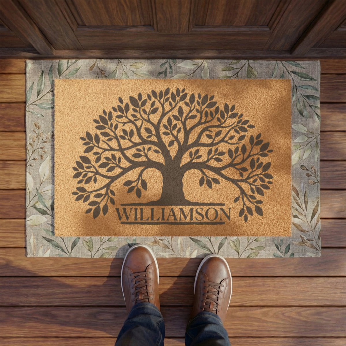 Personalized Family Tree Welcome Mat
