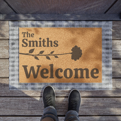 Single Flower Welcome Mat *