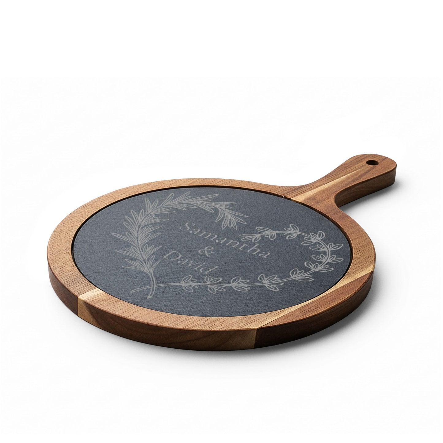 Herbal Heart Personalized Slate Charcuterie Board