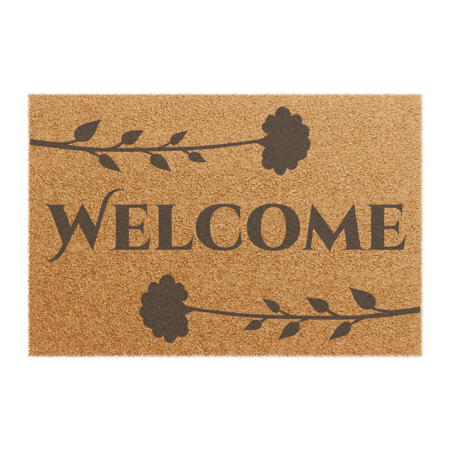 Floral Pair Personalized Coir Doormat